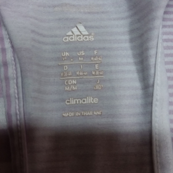 Adidas Climalite Striped Athletic Tank Top - Picture 4 of 5